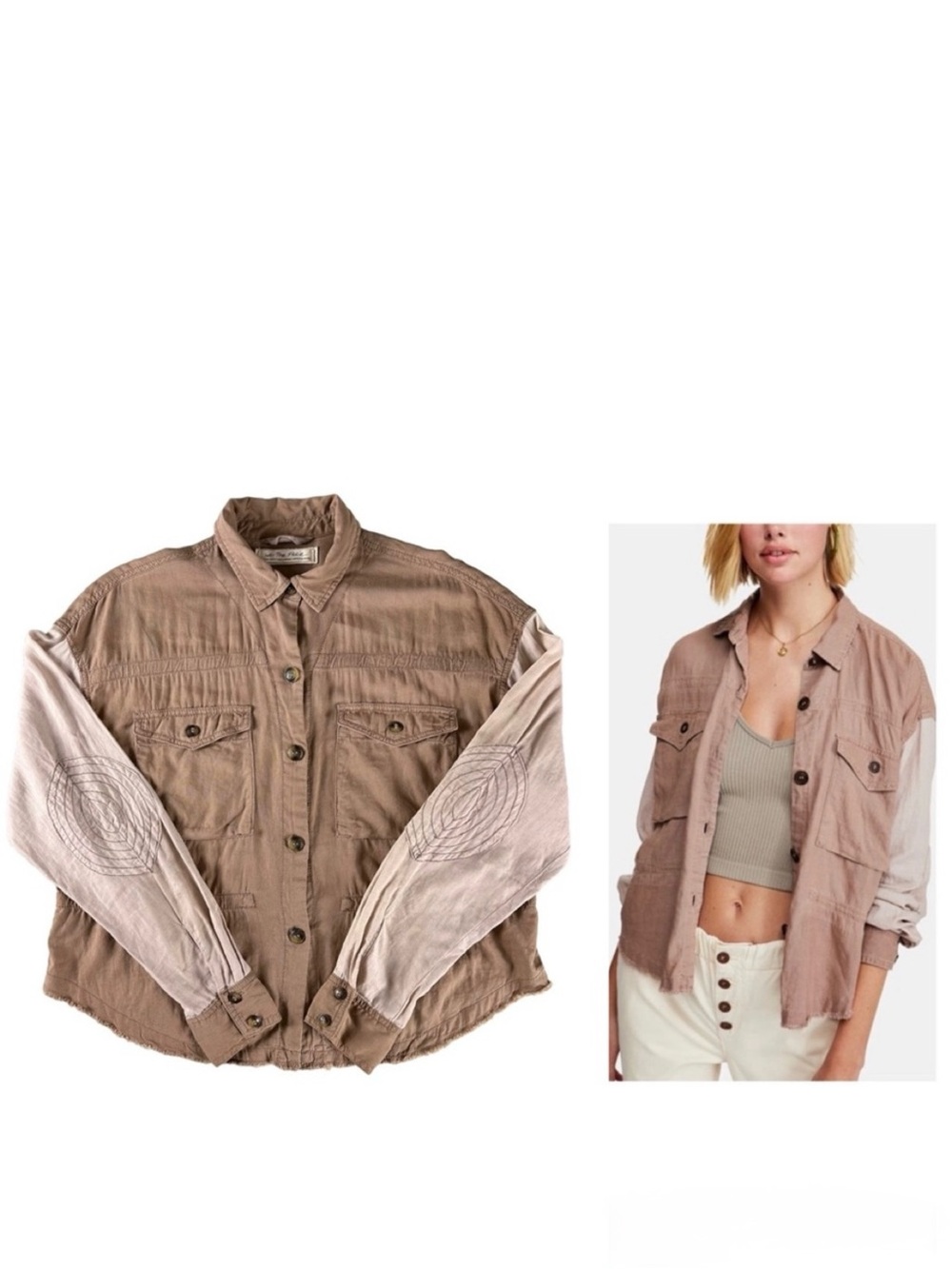 Free People Day Drifter Cargo Top in Pink Fog Size XS